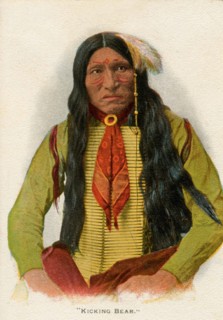Postcard representing Indian chief "Kicking bear"