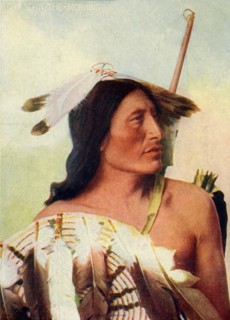 Postcard representing Indian "Chase in the morning"