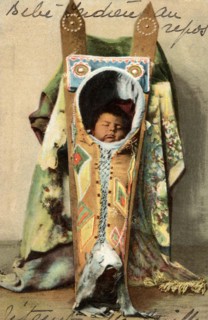 Postcard representing a Kiowa child asleep
