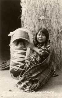 Postcard representing an Indian woman and her baby