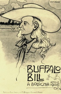 Postcard representing Buffalo Bill in Bologna, April 1906