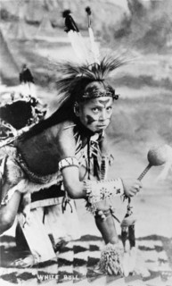 Postcard representing an Indian child, "White Bull"