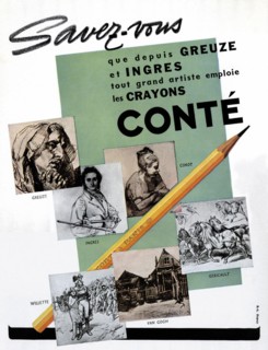 Crayon, publicité de la marque Conté