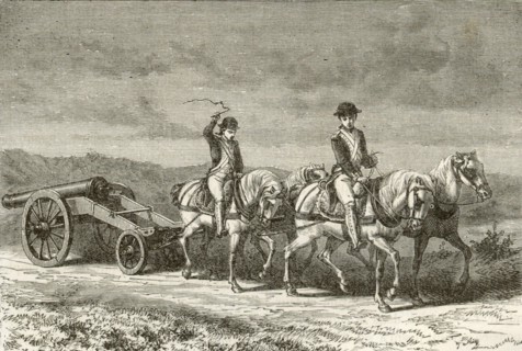 Artillery, transportation of pieces, 18th century