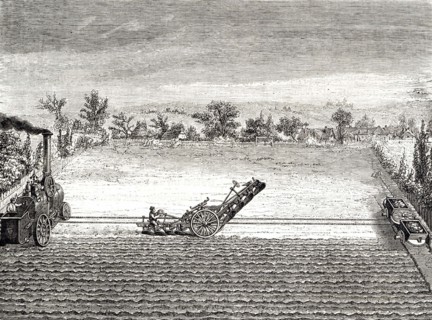 Ploughing by means of a steam engine (steam-ploughing)