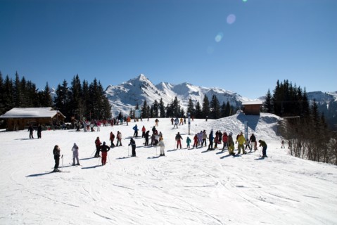 Skieurs à Morzine