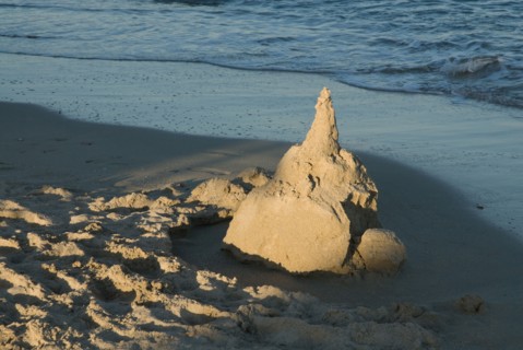 Plage de Tunisie, château de sable