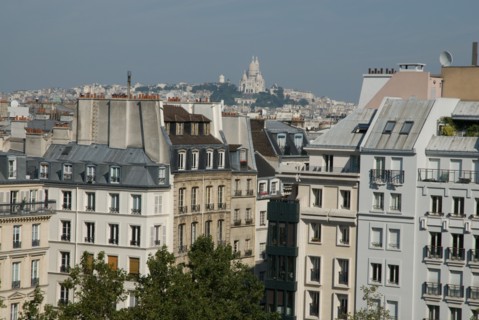 View over the Sacre Coeur in Paris