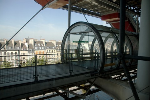 Escalators in the Centre Georges Pompidou in Paris