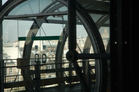 Escalators in the Centre Georges Pompidou in Paris