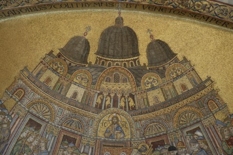 2009, basilique Saint Marc, mosaique de la porte di Sant'Alippio représentant la translation du