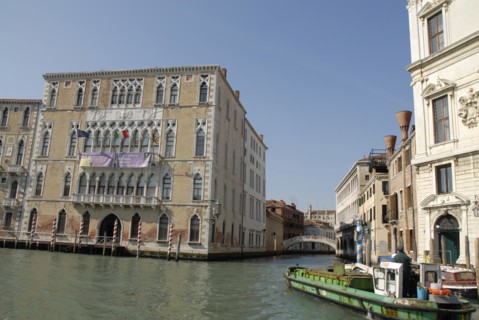 2009, bateau transportant marchandise, grand canal, Venise
