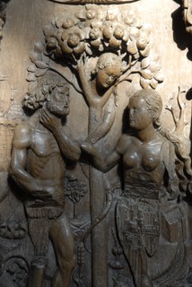 intérieur église Montréal, Montréal en basse Bourgogne, octobre 2009, sculpture en bois d'Adam et