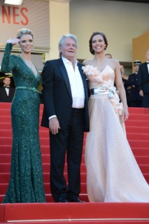 Sylvie Tellier, Alain Delon et Marine Lorphelin, Festival de Cannes 2013