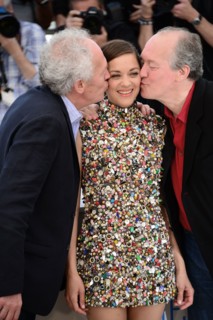 Marion Cotillard entre les frères Dardenne, Festival de Cannes 2014