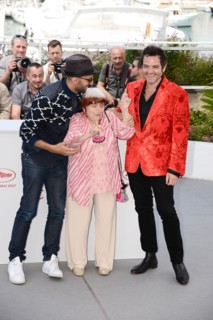 JR, Agnès Varda and Matthieu Chedid, 2017 Cannes Film Festival