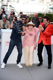 JR, Agnès Varda and Matthieu Chedid, 2017 Cannes Film Festival