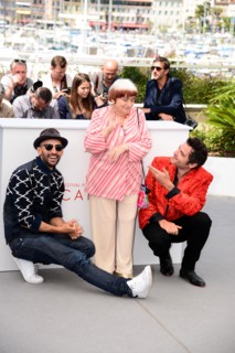 JR, Agnès Varda and Matthieu Chedid, 2017 Cannes Film Festival