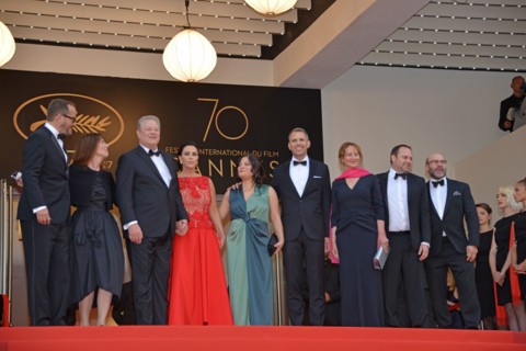 Montée des marches du film "Mise à mort du cerf sacré", Festival de Cannes 2017