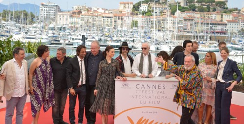 Equipe du film "L'homme qui tua Don Quichotte" , Festival de Cannes 2018
