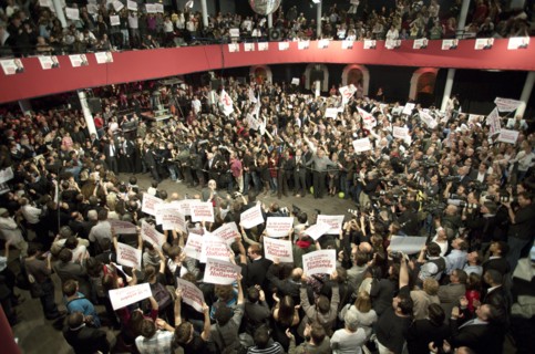 Meeting de l'entre-deux tours primaires citoyennes de François Hollande