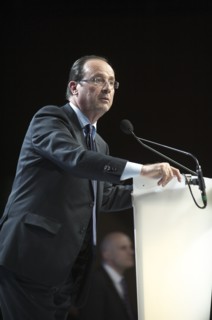 François Hollande meeting au palais des sports de Créteil le 11/02/2012
