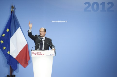 François Hollande meeting au palais des sports de Créteil le 11/02/2012