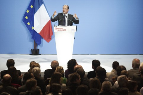 François Hollande meeting au palais des sports de Créteil le 11/02/2012