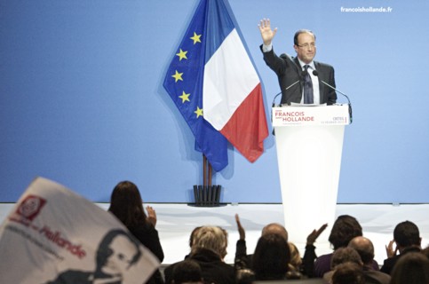 François Hollande meeting au palais des sports de Créteil le 11/02/2012