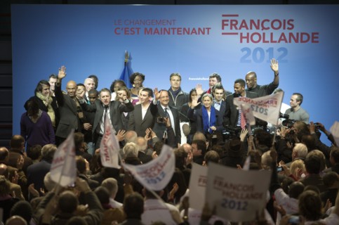 François Hollande meeting au palais des sports de Créteil le 11/02/2012
