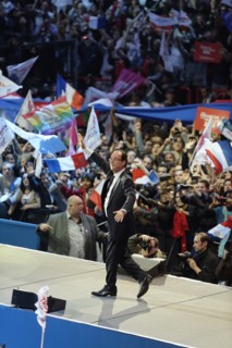 Meeting de François Hollande au Palais Omnisports de Paris Bercy