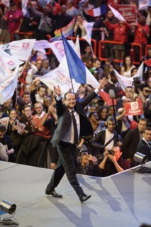Meeting de François Hollande au Palais Omnisports de Paris Bercy