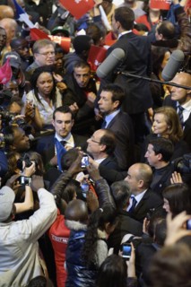 Meeting de François Hollande au Palais Omnisports de Paris Bercy
