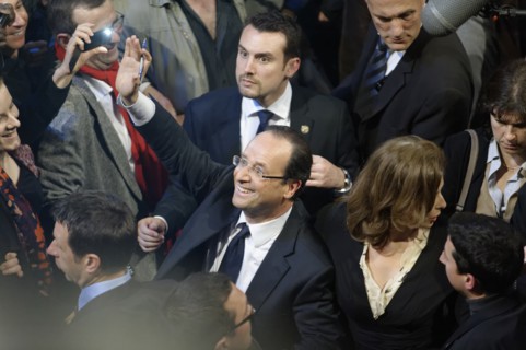 Meeting de François Hollande au Palais Omnisports de Paris Bercy