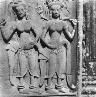 Détail de sculpture au temple d'Angkor Vat, au Cambodge