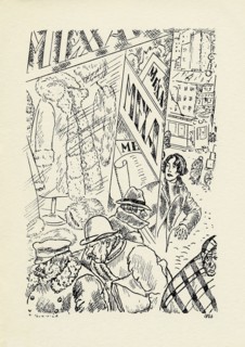 Kustodiev, Illustration for Vassily Kazin's book 'The fox fur coat and love'