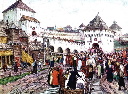 Vasnetzov, Troitzky Bridge and Kutafia Tower