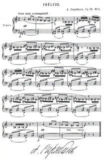 Scriabin, 'Prelude', opus 74, signed by the composer