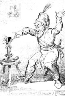 Kruikshenk, "Un cosaque éteint Napoléon Bonaparte"