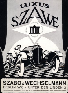 Réclame pour les automobiles Luxus Szawe
