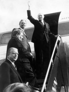 Départ de Konrad Adenauer pour Moscou, 1955