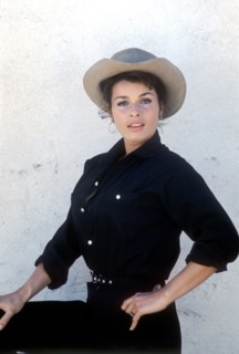 Senta BERGER, with cowboy hat