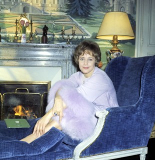 Maria SCHELL on a chaise longue