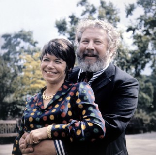 Peter USTINOV with his wife Helene du LAU d' ALLEMANS, 1972