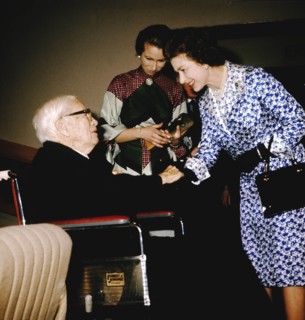 Charlie CHAPLIN, Queen ELIZABETH II and Princess ANNE, 1977