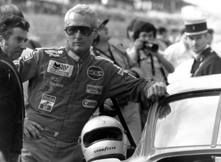 Paul NEWMAN at a car race in Le Mans, 1979