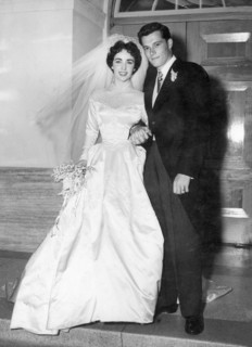 Elizabeth TAYLOR and Conrad HILTON Jr. at their wedding, 1950