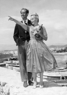 Maria SCHELL and Horst HÄCHLER, Cannes 1957