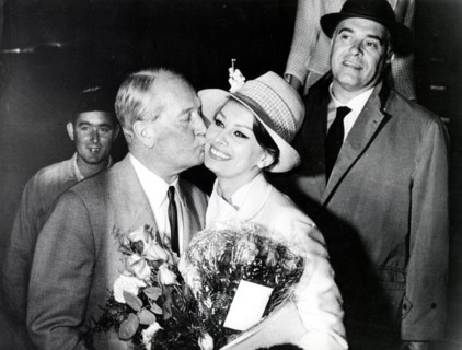 Maurice CHAVALIER, Sophia LOREN and Carlo PONTI, Vienna 1959