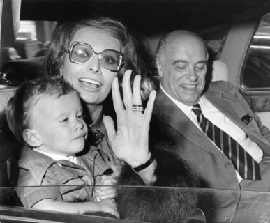 Sophia LOREN with Carlo PONTI and her son Edoardo